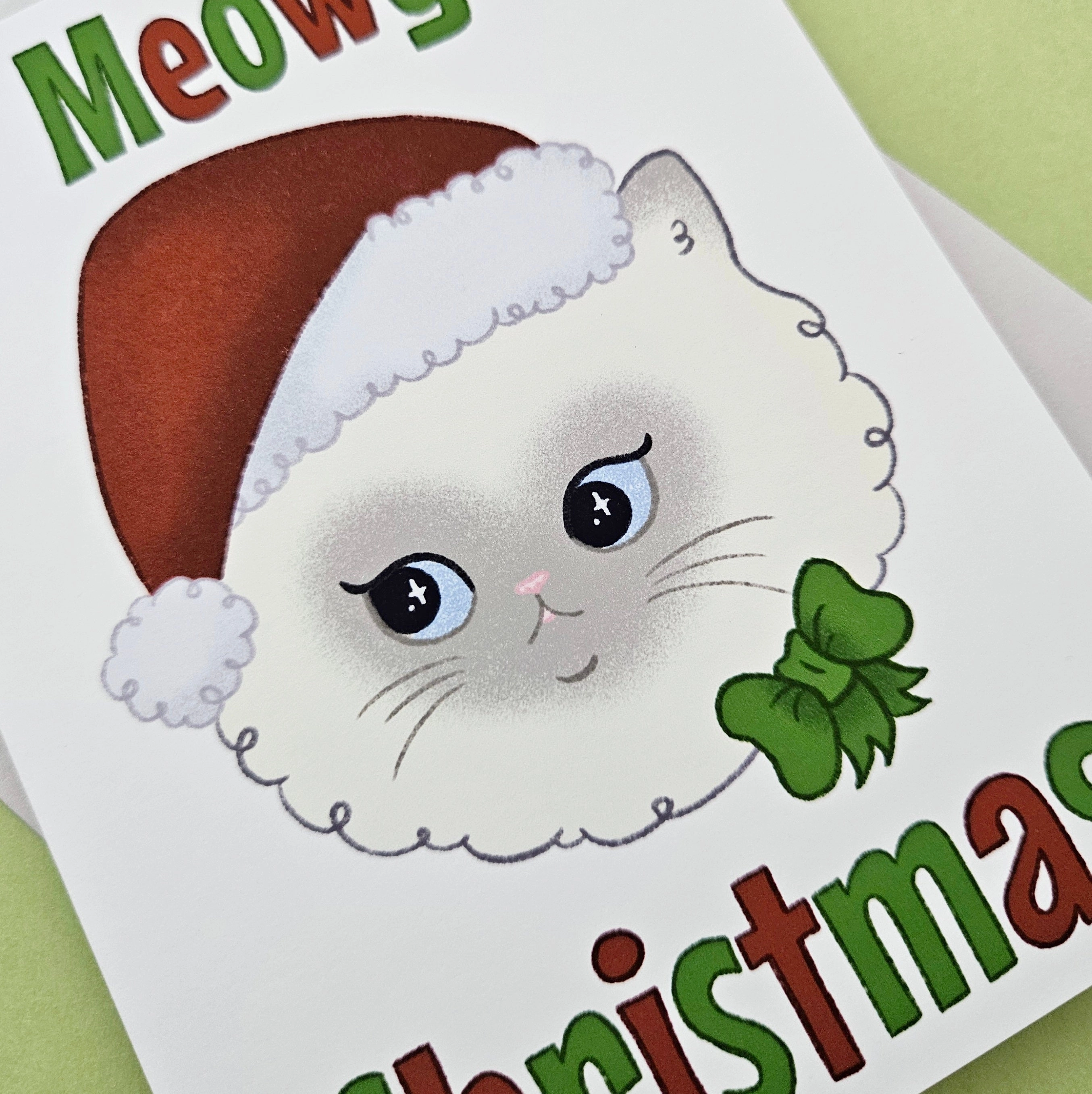 Meowy Christmas greeting card