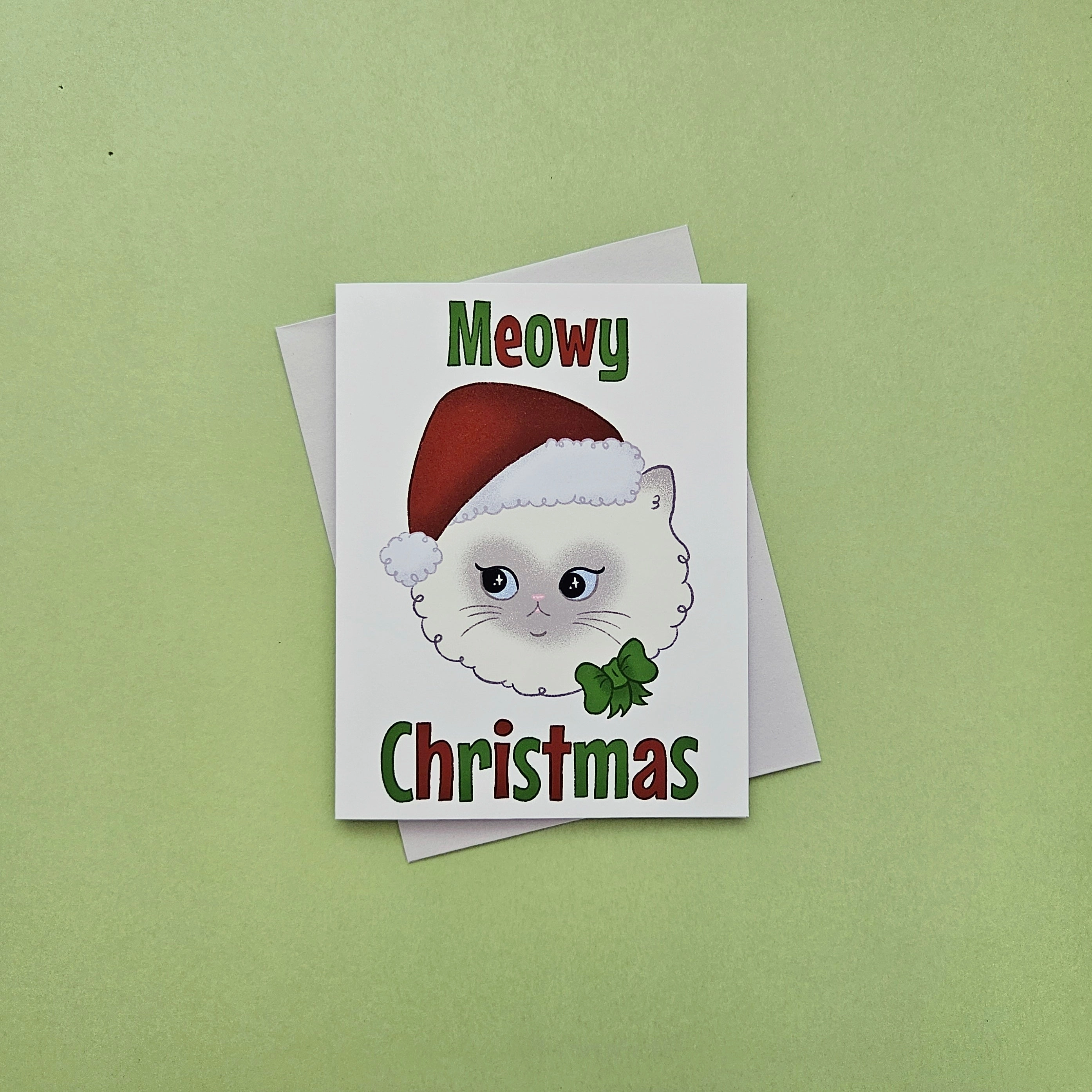 Meowy Christmas greeting card