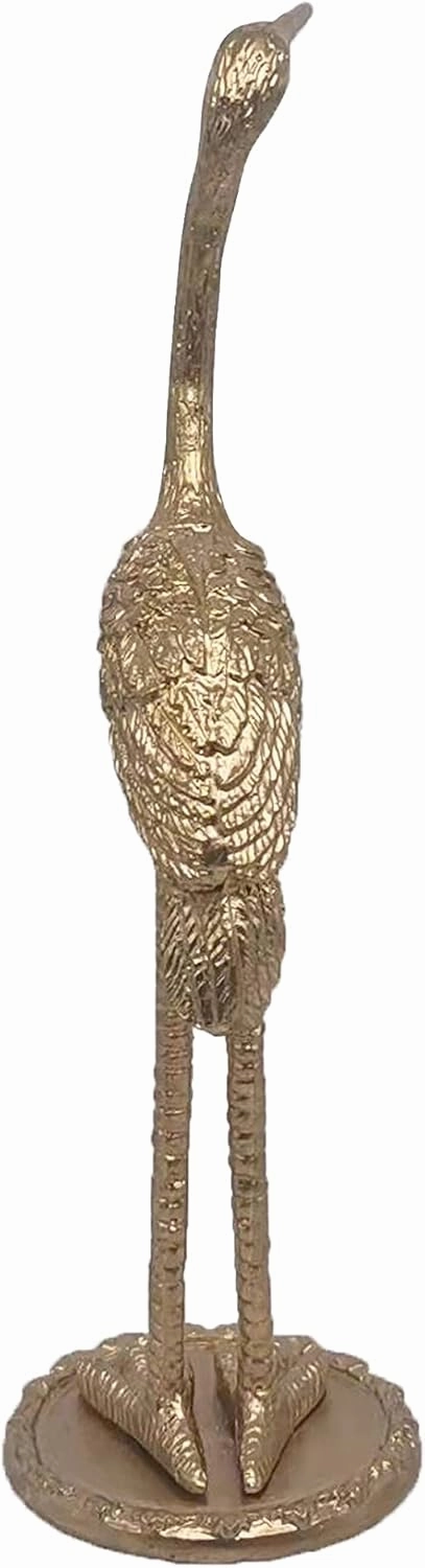 Metal Crane Ring Holder Stand for Jewelry, Engagement and Wedding Ring Display, Gold Decorative Ornaments Home Decor for Living Room, Bedroom, Desktop, Cabinets