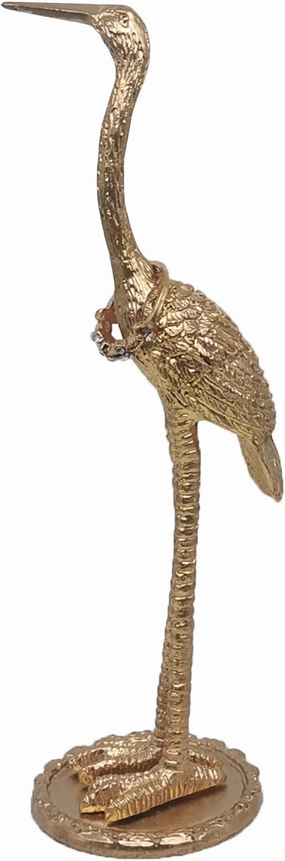 Metal Crane Ring Holder Stand for Jewelry, Engagement and Wedding Ring Display, Gold Decorative Ornaments Home Decor for Living Room, Bedroom, Desktop, Cabinets