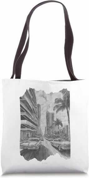 Miami FL USA Vintage World Travel Tote Bag