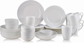 Mikasa Annabele Bone China Lightweight Chip Resistant 40-Piece Dinnerware Set, Service For 8,White