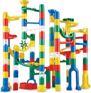 MindWare Marble Run: 123 Piece Set (103 Durable Pieces and 20 Marbles) STEM Building Set for Kids
