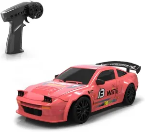 Mini 4WD RC Drift Car, 1/24 Scale 2.4G Remote Control Car with Controllable Lights & 2-Speed Modes, RC Racing Toy for Adults - RTR