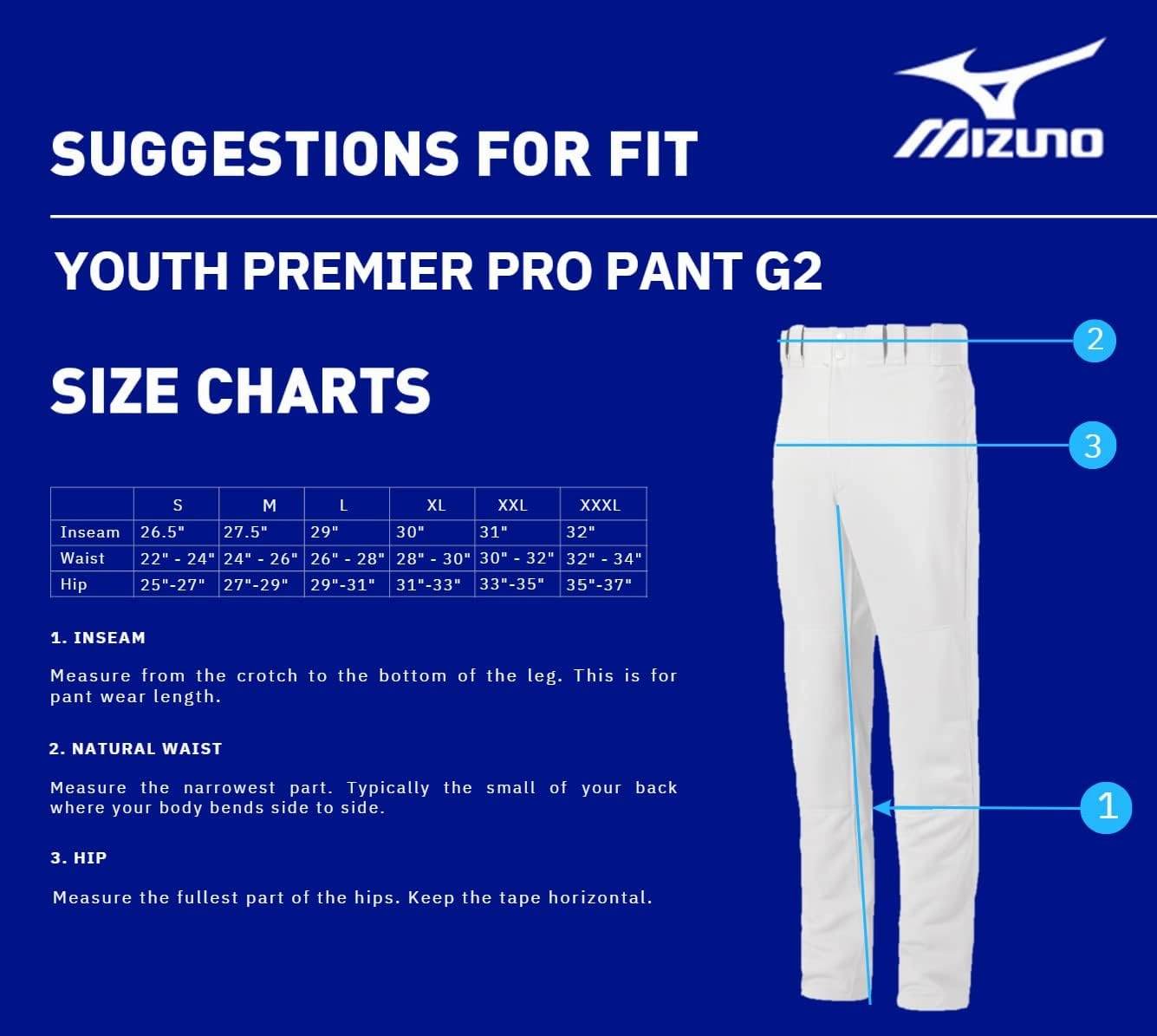 Mizuno Youth Premier Pro Baseball Pant G2