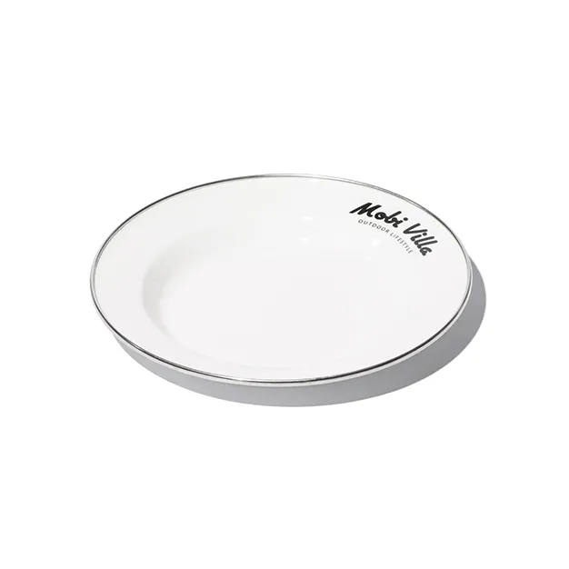 Mobi Garden Huan Yan Enamel Plate Small - White