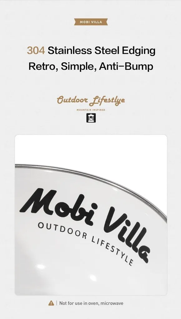 Mobi Garden Huan Yan Enamel Plate Small - White