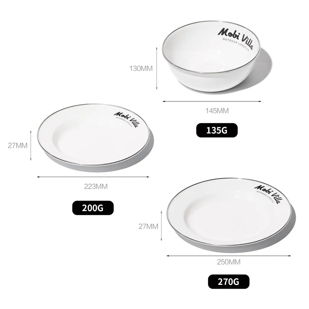 Mobi Garden Huan Yan Enamel Plate Small - White
