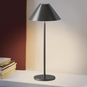 Modern LED Rechargeable Cordless Table Lamp, IP54 Waterproof, 240LM Dimmable Battery Operated Lamp, 4000mAh Certified Battery, 3000K Portable Bedside Lamp (Black)