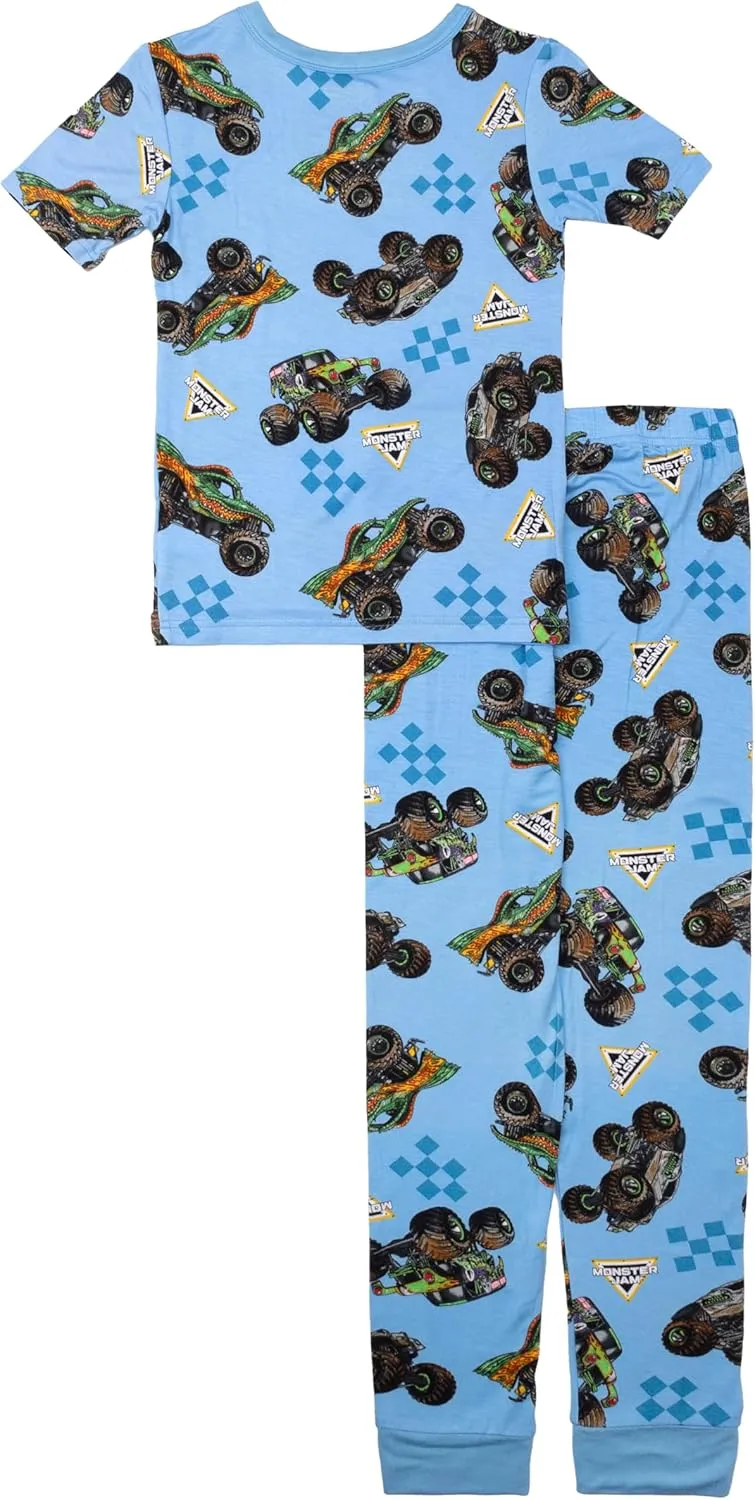 Monster Jam Boys' 2-Piece Snug-fit Pajama Set, Soft & Cute for Kids