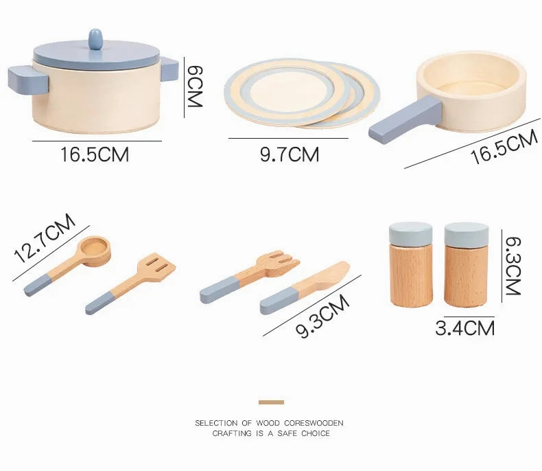 Montessori Wooden Cooking Pretend Play Set (3  years)