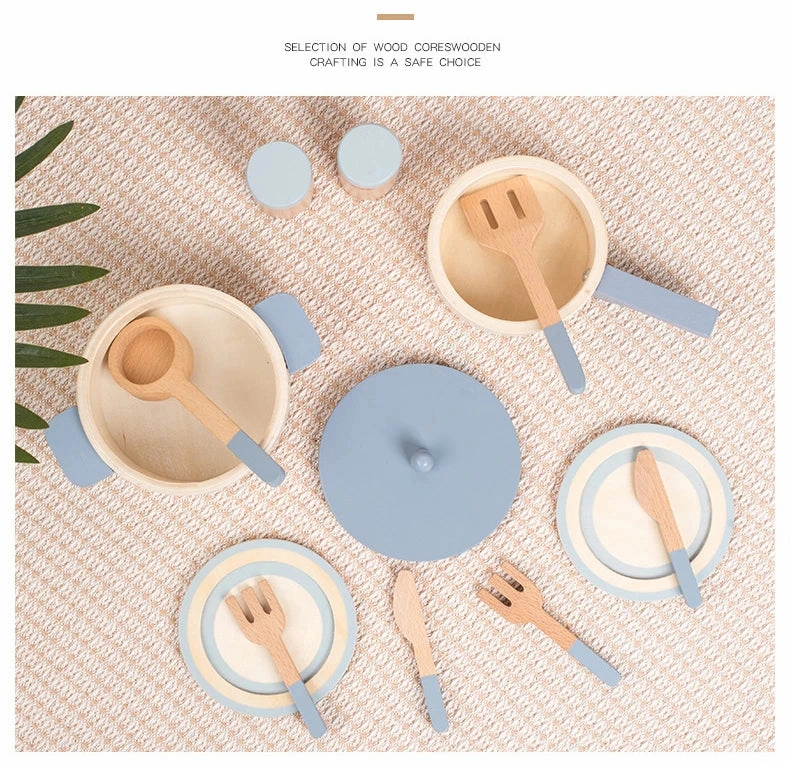 Montessori Wooden Cooking Pretend Play Set (3  years)
