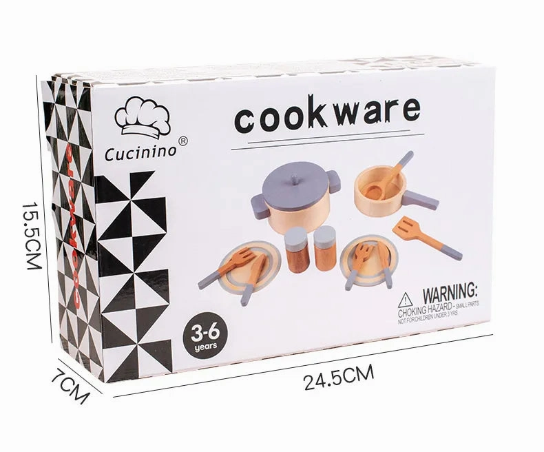 Montessori Wooden Cooking Pretend Play Set (3  years)