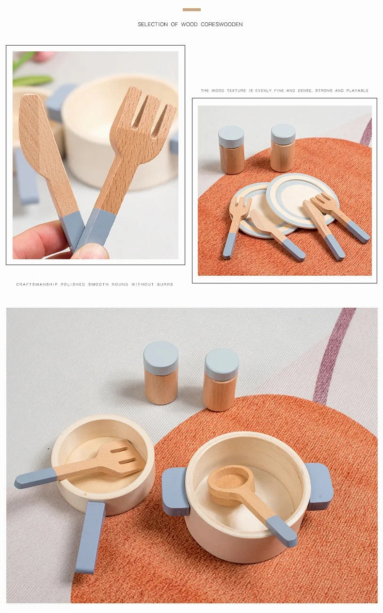 Montessori Wooden Cooking Pretend Play Set (3  years)