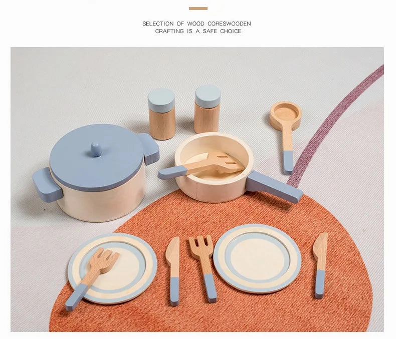 Montessori Wooden Cooking Pretend Play Set (3  years)