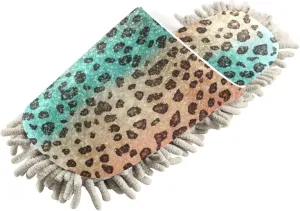 Mop Slippers Shine Leopard Dots Print, Funny Slippers Dust Cleaner for Women Men Size:5-8