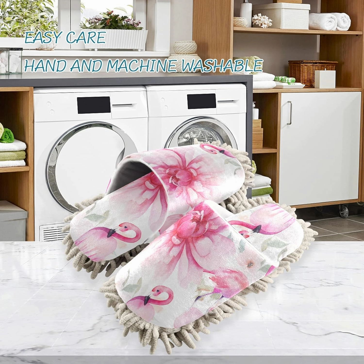 Mop Slippers Shoes, Unisex Cleaning House Slippers Spa Dusting Slippers M-L