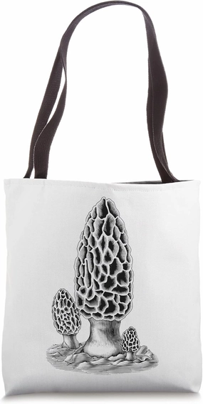 Morel Edible Mushrooms Fungi Foraging Cottagecore Vintage Tote Bag