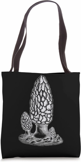 Morel Edible Mushrooms Fungi Foraging Cottagecore Vintage Tote Bag