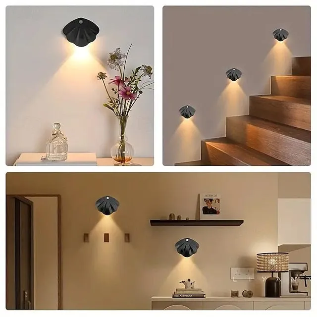 Motion Sensor Light Indoor Rechargeable Magnetic Wall Lights USB Rechargeable Wireless Night Light For Staircase Hallway Gallery Closet Wardrobe Bedroom Bedside Living Room Decor