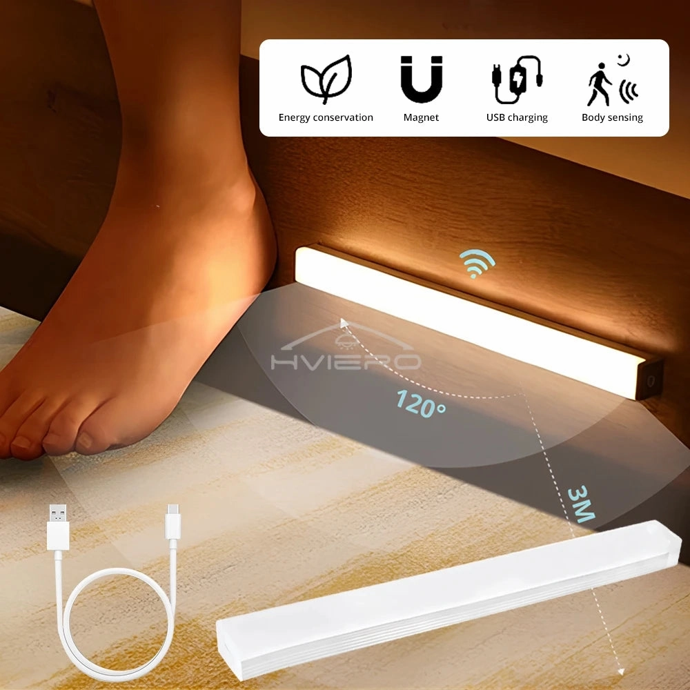 Motion Sensor LED Night Light Rechargeable Magnetic Lamp for Closet, Wardrobe, Kitchen Aisle