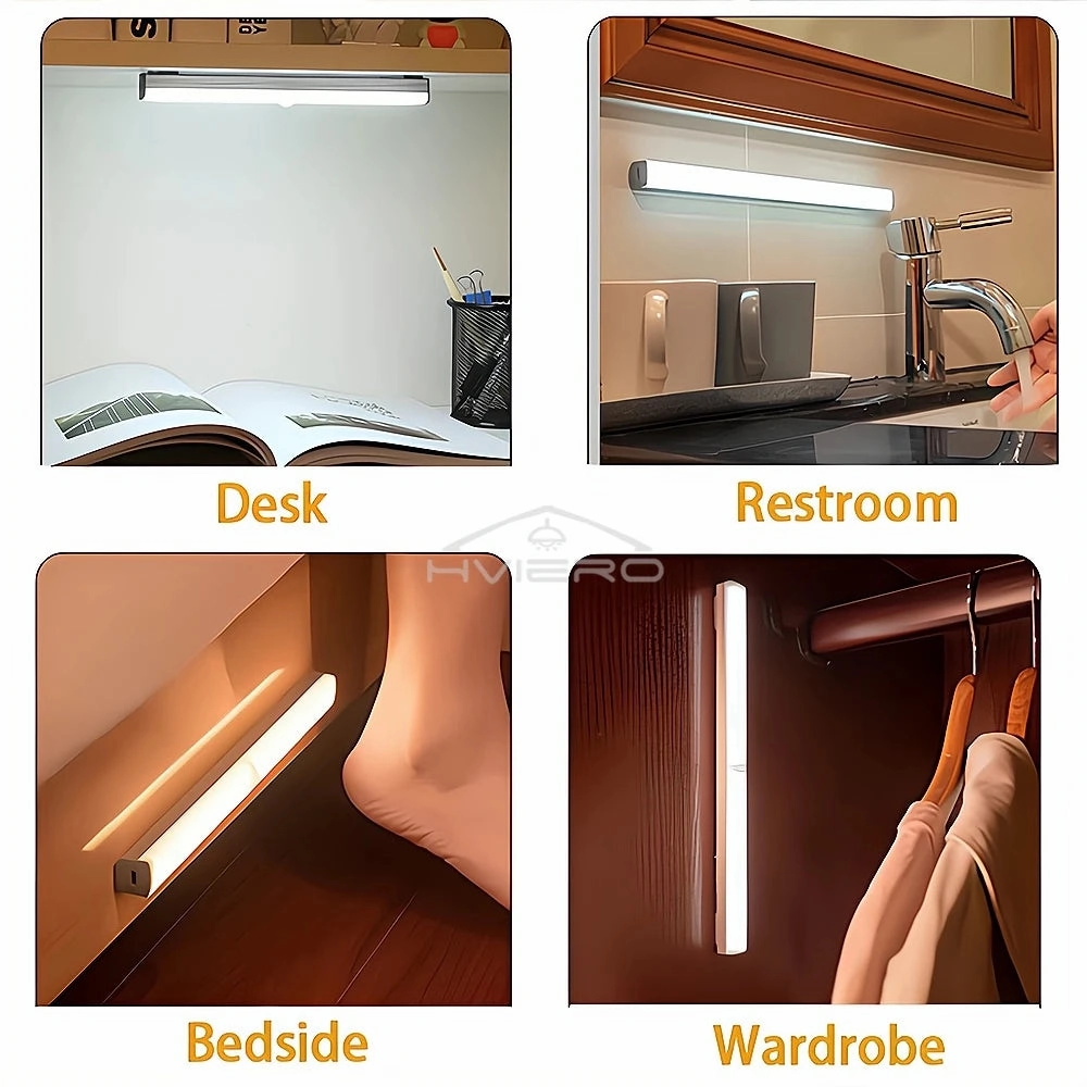 Motion Sensor LED Night Light Rechargeable Magnetic Lamp for Closet, Wardrobe, Kitchen Aisle