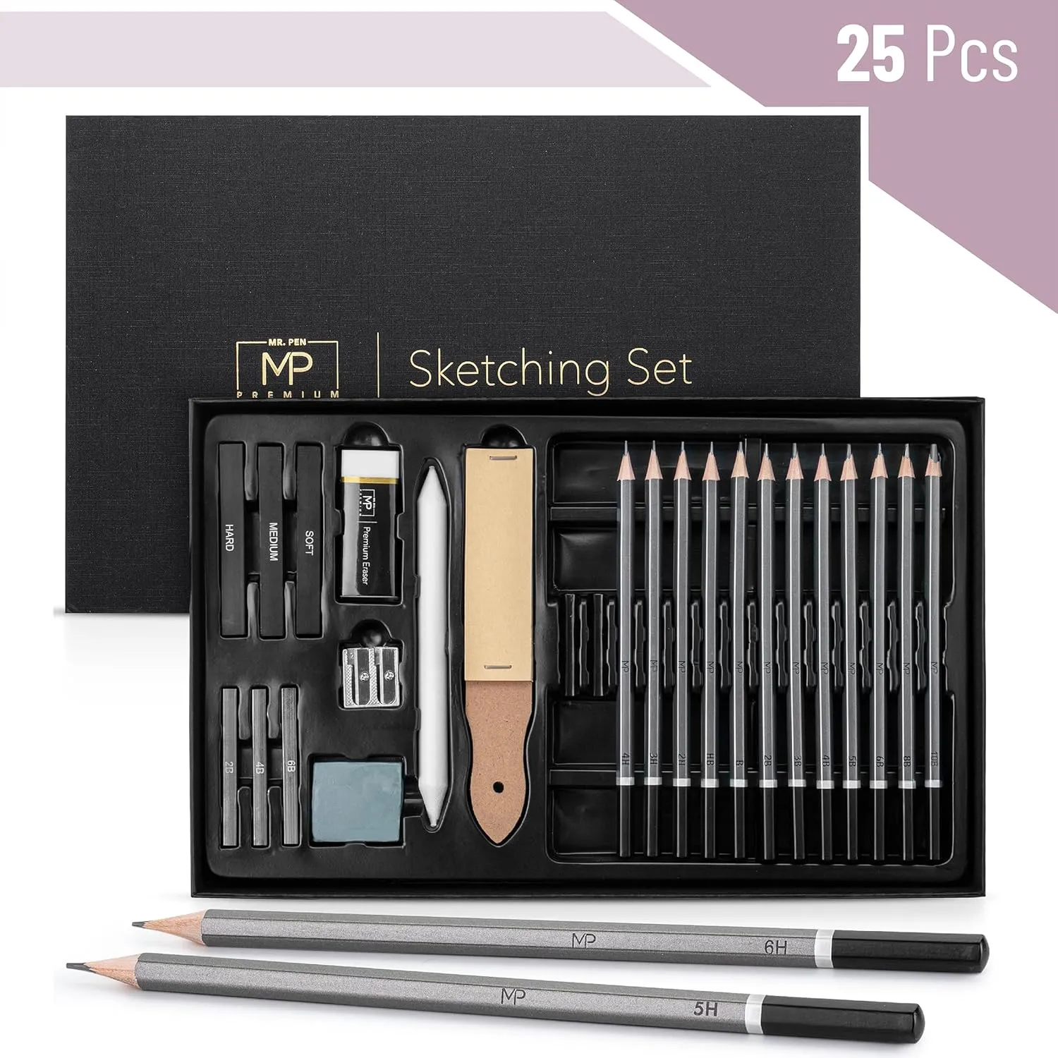 Mr. Pen Sketching Pencils Set, 25 pcs, Art Set, Graphite Pencils for Sketching