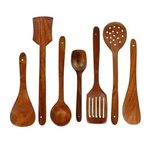 Multispace INAYA HOUSE Wooden Spoons for Cooking (7 Pcs)