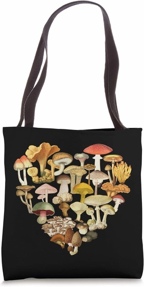 Mushroom Shirt Mushroom Heart Mycology Fungi Forage Mushroom Tote Bag