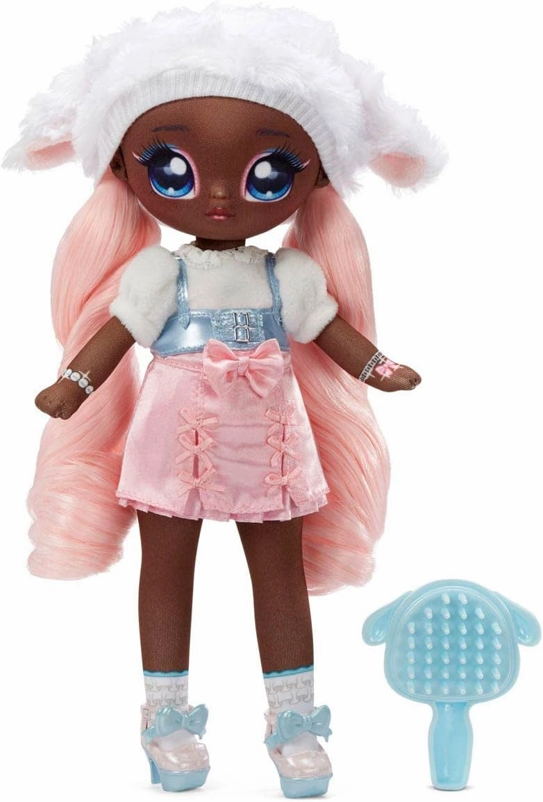 Na! Na! Na! Surprise 11" Fashion Doll Lila Lamb, Soft, Poseable, Pink Hair, Adorable Animal-Inspired Lamb Hat Outfit & Accessories, Gift for Kids, Toy for Girls & Boys Ages 5 6 7 8  Years