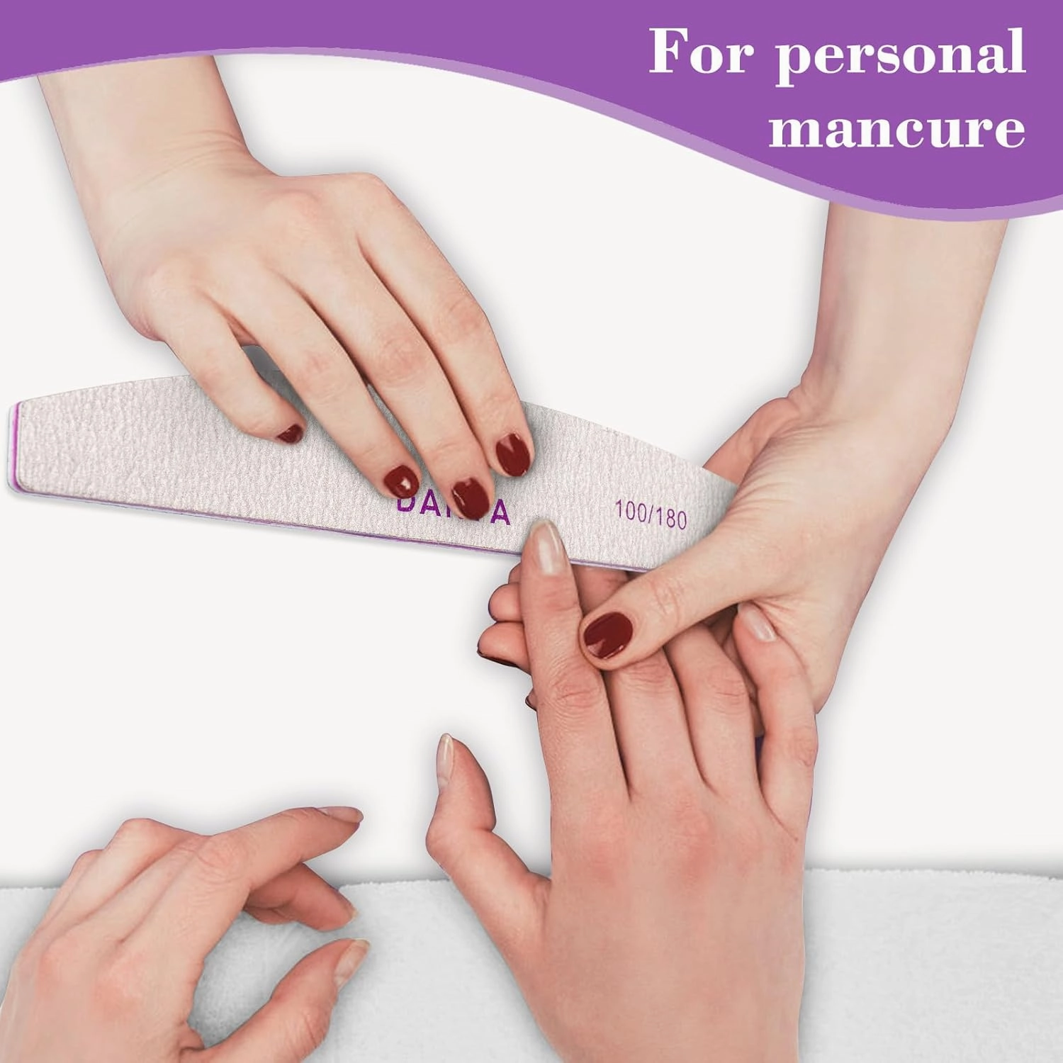 Nail Files (100 Pcs) Double Sided 100/180 Grit Emery Boards for Nails Acrylics Natural Nail File Toenails & Pet Grooming Durable Washable Professional Nail Files for Salon & Home Use