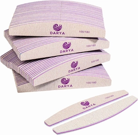 Nail Files (100 Pcs) Double Sided 100/180 Grit Emery Boards for Nails Acrylics Natural Nail File Toenails & Pet Grooming Durable Washable Professional Nail Files for Salon & Home Use