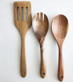 Natural Acacia Wood Kitchen Utensil Set