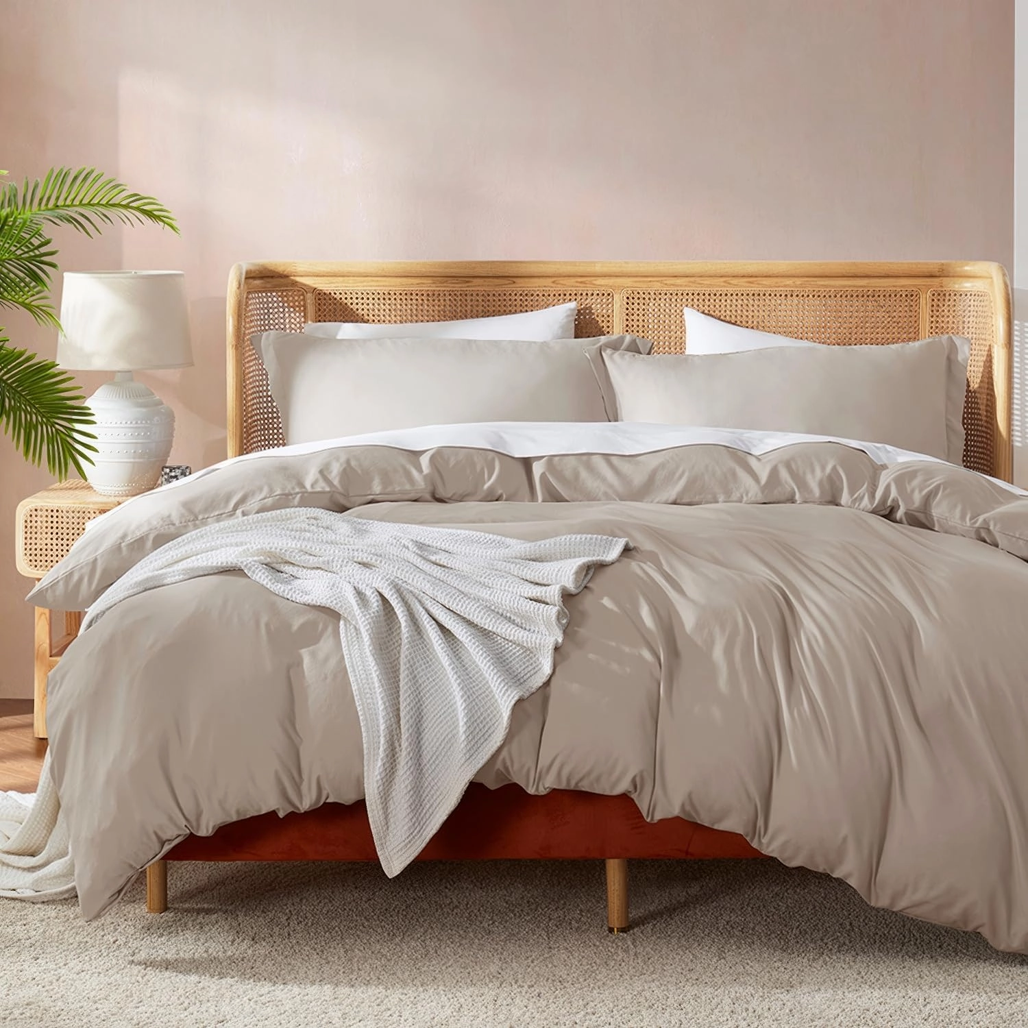 Nestl Linen Duvet Cover Full Size - Soft Double Brushed Full Size Duvet Cover Set, 3 Piece, with Button Closure, 1 Duvet Cover 80x90 inches and 2 Pillow Shams