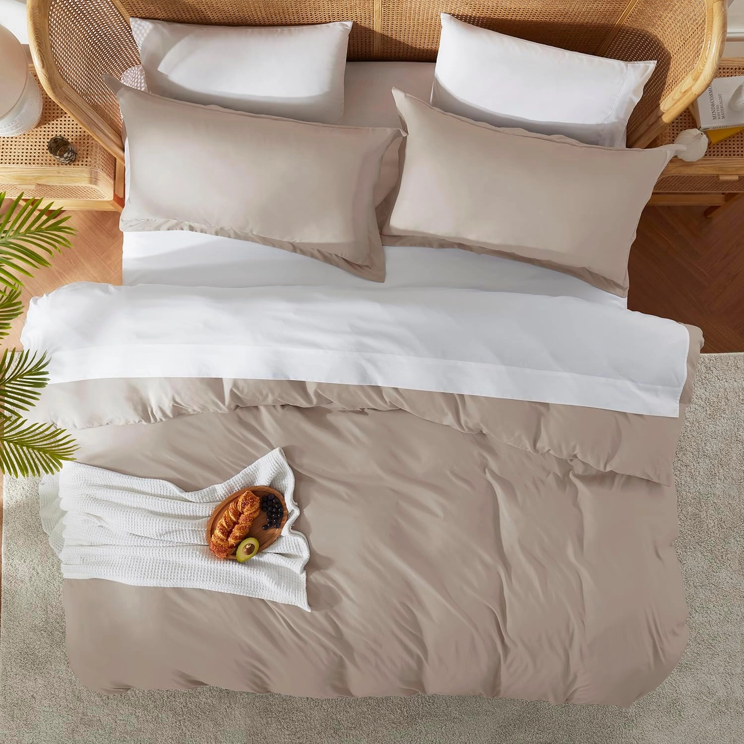 Nestl Linen Duvet Cover Full Size - Soft Double Brushed Full Size Duvet Cover Set, 3 Piece, with Button Closure, 1 Duvet Cover 80x90 inches and 2 Pillow Shams