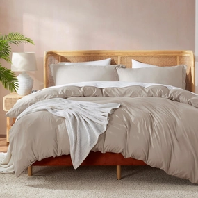 Nestl Linen Duvet Cover Full Size - Soft Double Brushed Full Size Duvet Cover Set, 3 Piece, with Button Closure, 1 Duvet Cover 80x90 inches and 2 Pillow Shams
