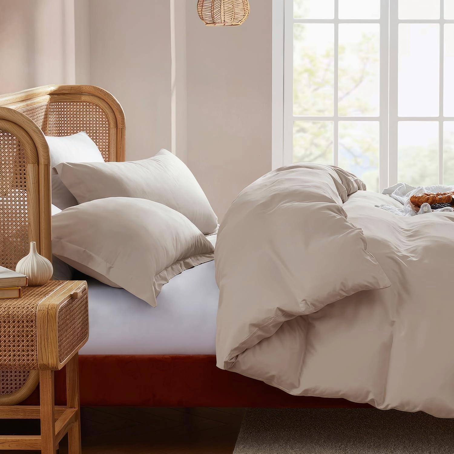Nestl Linen Duvet Cover Full Size - Soft Double Brushed Full Size Duvet Cover Set, 3 Piece, with Button Closure, 1 Duvet Cover 80x90 inches and 2 Pillow Shams
