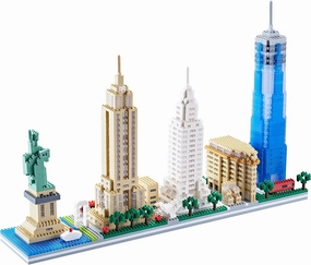 New York Skyline Buildings Miniature Building Blocks Set, 3452 Pieces, Famous City Landmarks Collectible Model Kit, Creative Gift for Adults and Kids