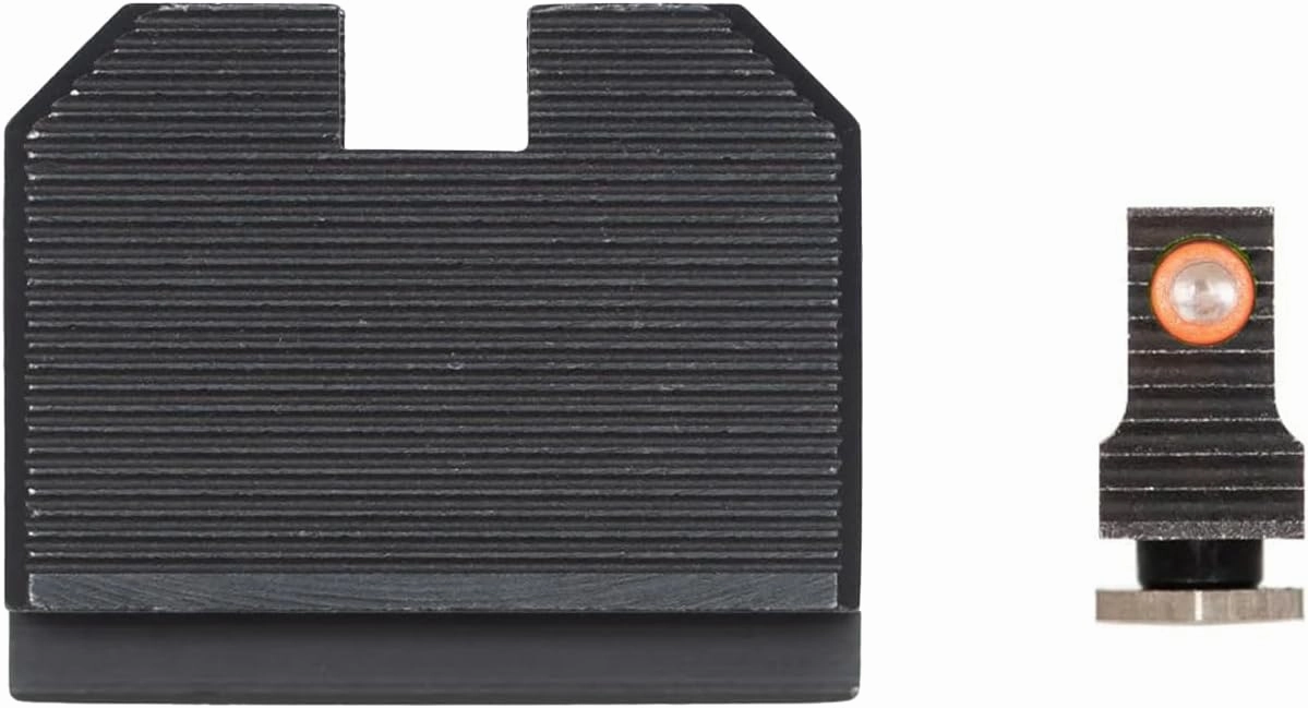 Night Fision Optics Ready Stealth .469-.494 Night Sight Set for Glock 17/19/34 Designed for DPP/509t/Acro, Orange Front Ring, Blank Rear Sight