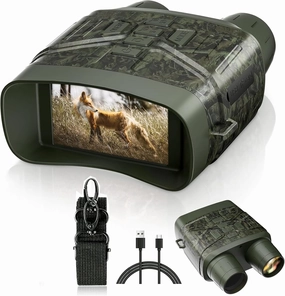 Night Vision Binoculars 4K,3" LCD Screen Night Vision Goggles with 4000mAh Rechargeable Batteries,5X Infrared Night Vision Scope,Photo & Video Recording for Spotting,Camping