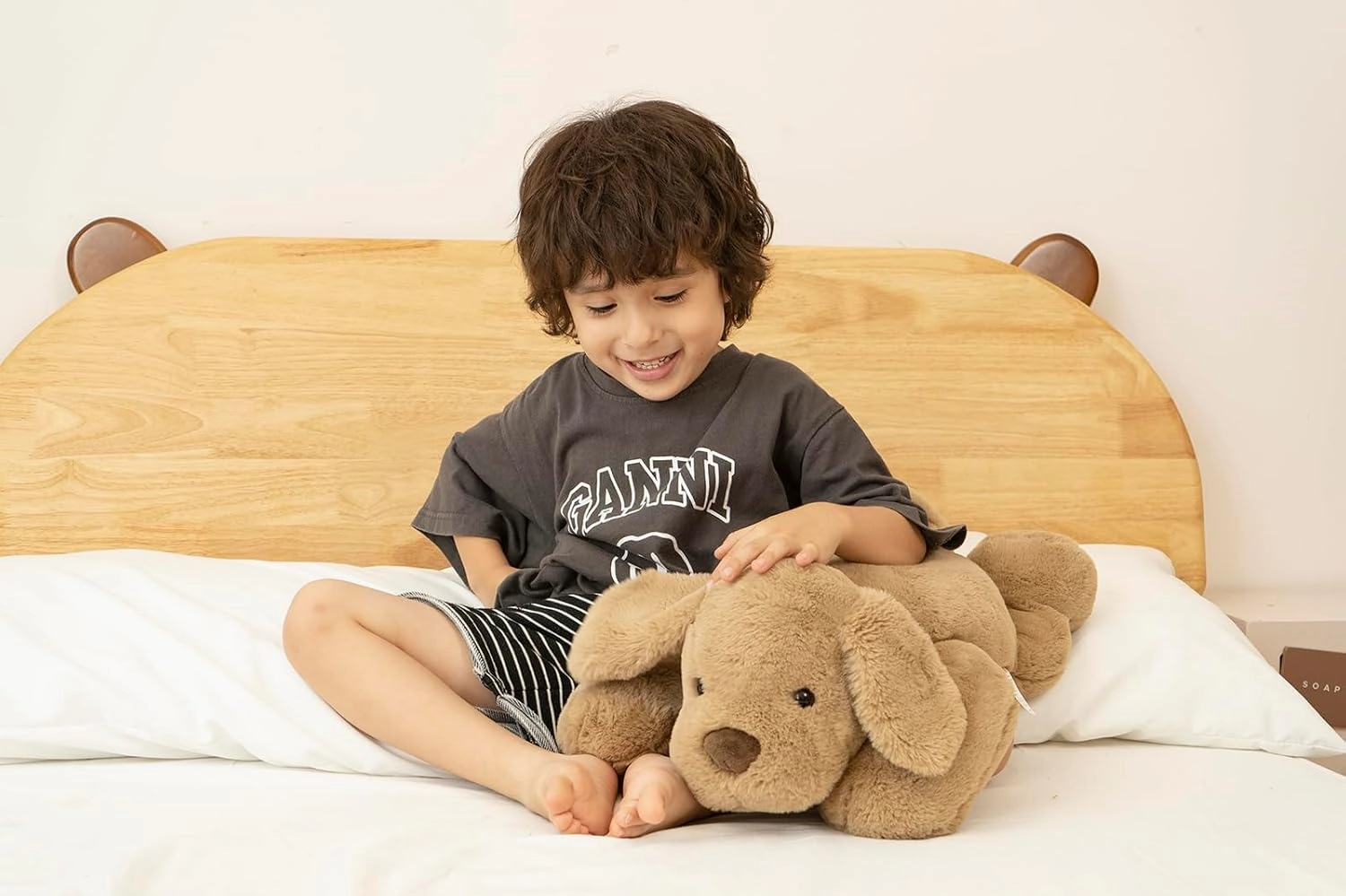 Niuniu Daddy Weighted Dog Stuffed Animals for Anxiety, 3.3lb Weighted Plush Dog Toy Pillowfort for Adults Kids Girls Boys, Large Stuffed Puppy Plush Pillow as Gift for Valentine Include Bag Sticker