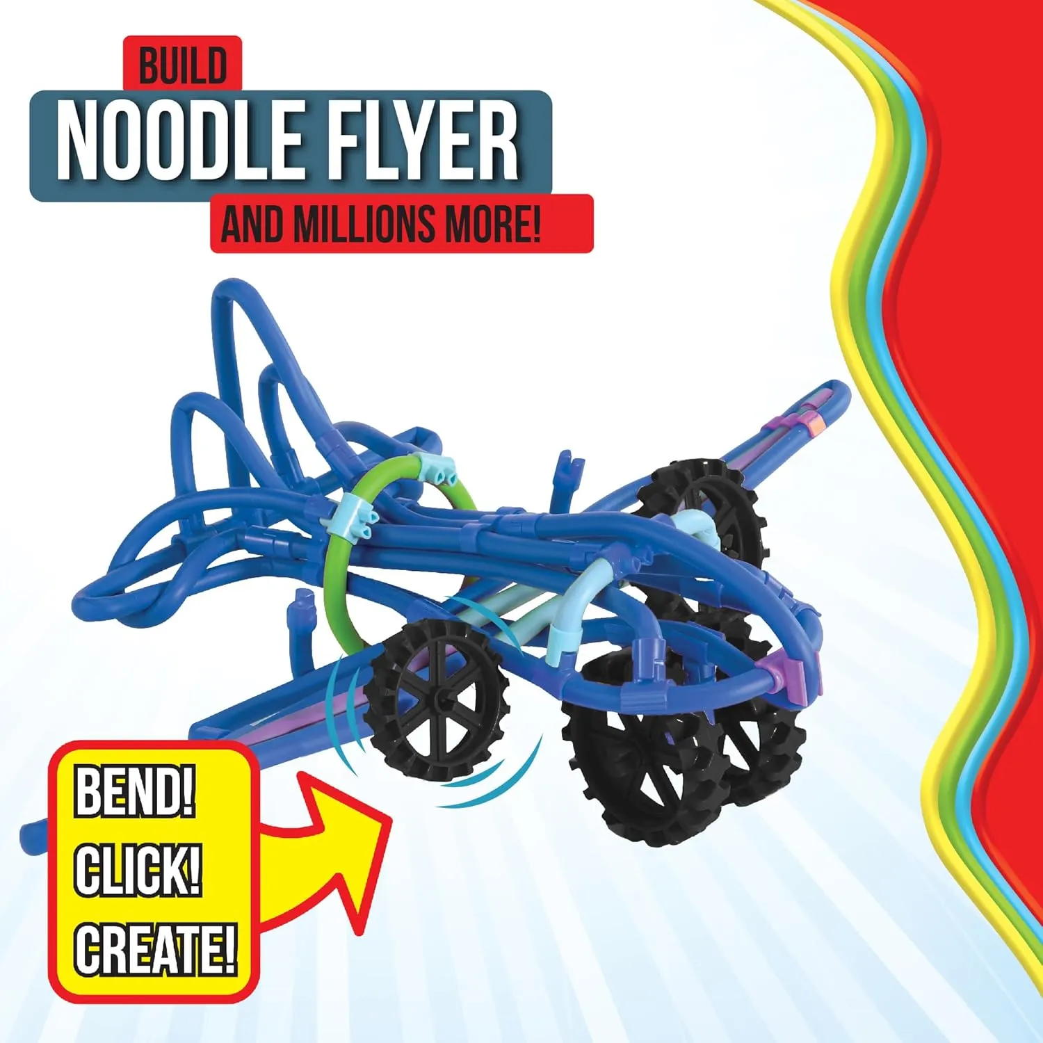 Noodle Flyer Set- Interactive Flying Noodle Jet for Kids- Creative and Educational Fun Toy. STEM Learning – Ideal for Age 5 