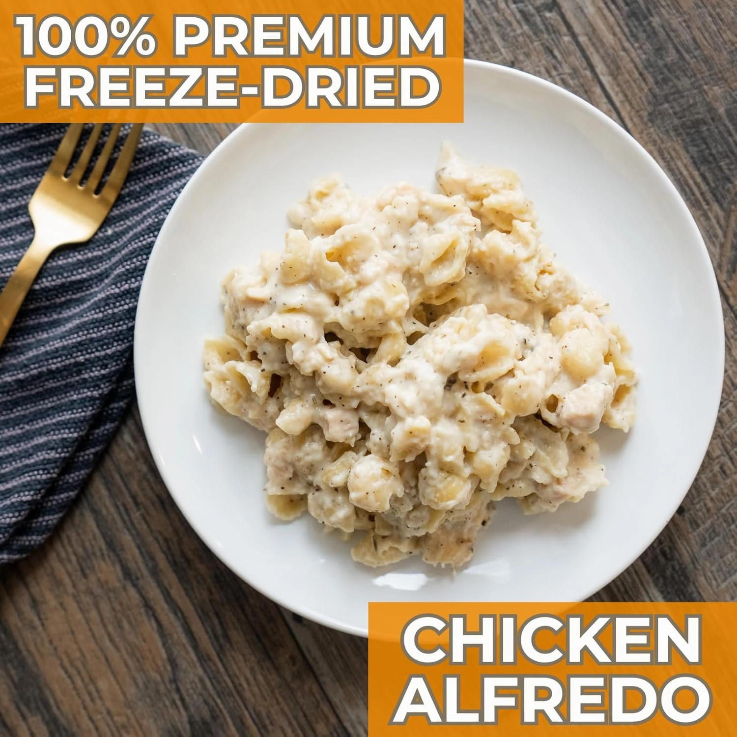 Nutristore Chicken Alfredo | Freeze Dried Emergency Survival Bulk Food Storage Meal | Perfect for Everyday Quick Meals and Long-Term Storage | 25 Year Shelf Life | USDA Inspected