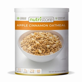 Nutristore Freeze-Dried Apple Cinnamon Oatmeal | Emergency Survival Bulk Food Storage Meal | Perfect for Everyday Quick Meals or Long-Term Storage | 25 Year Shelf Life | USDA Inspected (1-Pack)