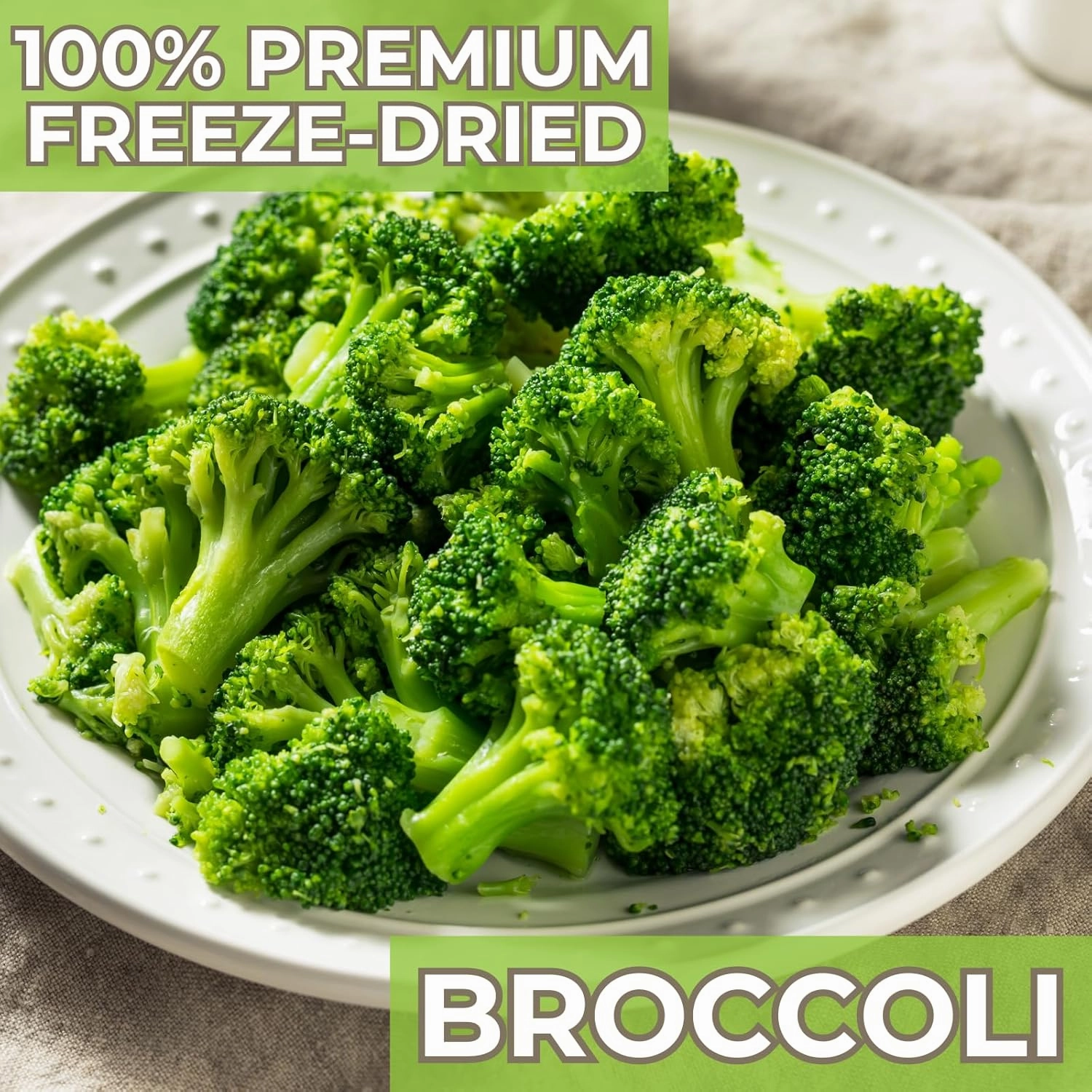 Nutristore Freeze Dried Broccoli | Survival Emergency Veggie Supply, Healthy Meals, Camping | Made in USA | 25 Year Shelf Life | #10 Can