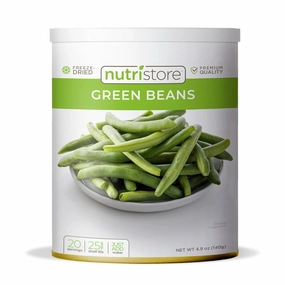 Nutristore Freeze Dried Green Beans | Vegetables for Healthy Snack or Long Term Storage | Emergency Survival Canned Food Supply | Bulk #10 Can Veggies | 25 Year Shelf Life | 20 Servings, 18.3 oz