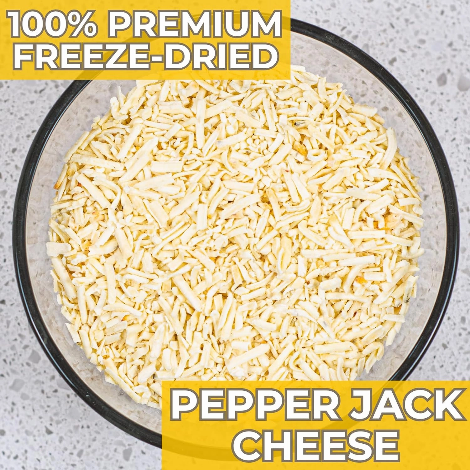 Nutristore Freeze-Dried Pepper Jack Cheese Shredded | Amazing Taste & Quality | Perfect for Snacking & Backpacking, Camping Meals | Emergency Survival Food Storage | 25 Year Shelf-Life