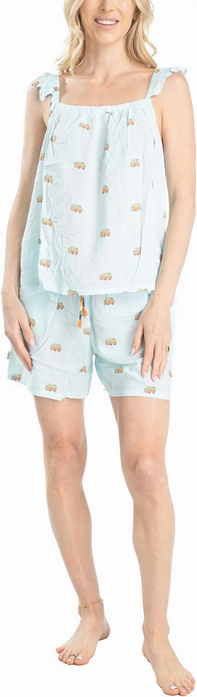 Ocean Pacific Vibes Women's Pajama Set - Tank Top and Shorts, Soft Sleepwear for Women