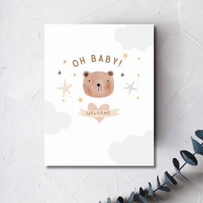 Oh Baby! Greeting Card, Welcome Baby Card, Baby Shower Card, Gender Neutral Baby Themed Gift