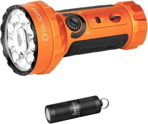 OLIGHT Marauder Mini 7,000 Lumens Bright Flashlight with 600 Meters Beam Distance, Powerful RGB Bundle I1R 2 Pro EDC Rechargeable Keychain Light